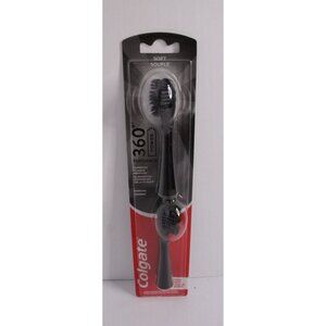 Colgate‎ 360 Power Charcoal Toothbrush Replacement Heads Soft Two Pack Refills
